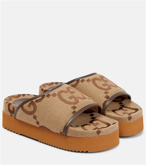 gucci jumbo gg canvas slides|affordable gucci slides.